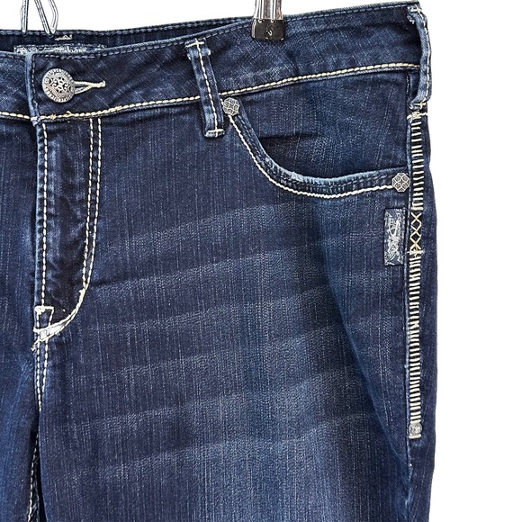 SILVER JEANS Women's Aiko Bootcut High-rise Y2K Jeans • 20 • dark wash blue - Picture 9 of 9